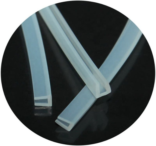 Customized any size silicone u profile food grade U-shaped glass edge silicone strips soft flexible silicone sealing strip