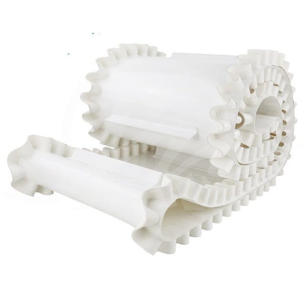 Customized White Pvc Conveyor Belt Added With Cleats And Corrugated Sidewall