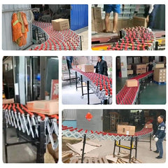 Heavy Duty Warehouse Uploading Portable Flexible Expandable Plastic Gravity Skate Wheel Roller Conveyor Flexibility